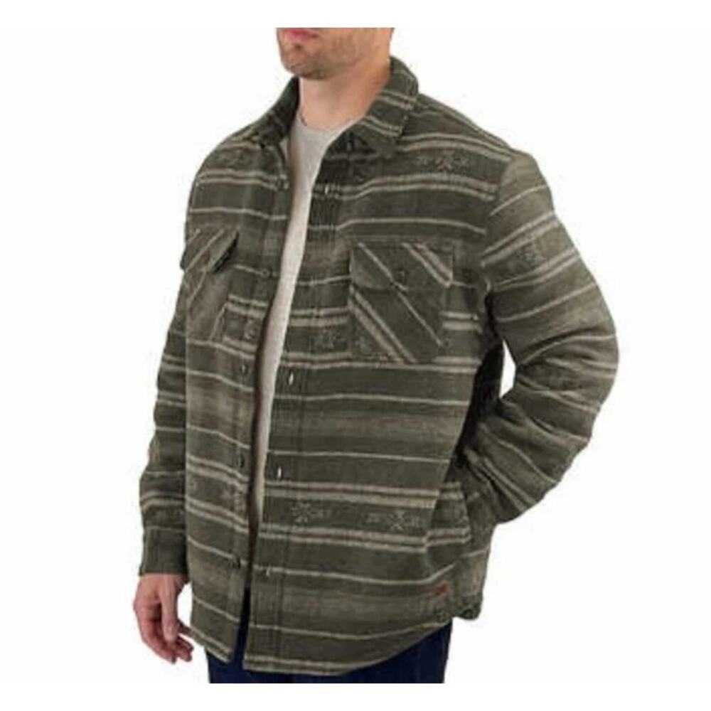 Jachs New York Men's Wool Blend Sherpa Lined Shirt Jacket Fleece Lined Sz Large